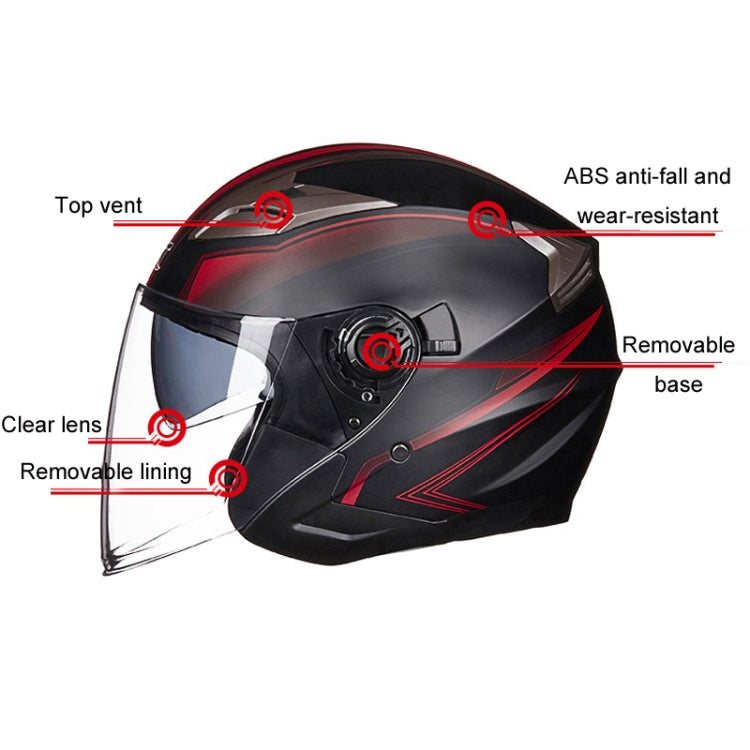GXT 708 Electric Vehicle Dual Lens Helmet Four Seasons Safety Helmet, Size: XL(Bright White) - Helmets by GXT | Online Shopping South Africa | PMC Jewellery | Buy Now Pay Later Mobicred