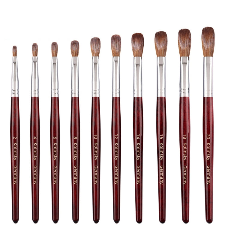 Red Wood Handle Kolinsky Hair Nail Art Brush No. 4 - Nail Art Equipment by PMC Jewellery | Online Shopping South Africa | PMC Jewellery | Buy Now Pay Later Mobicred