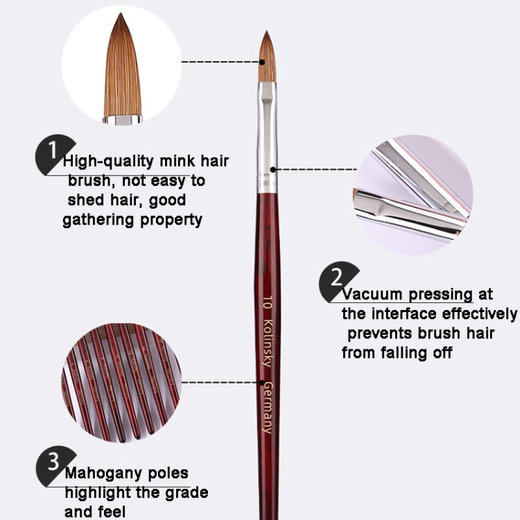 Red Wood Handle Kolinsky Hair Nail Art Brush No. 6 - Nail Art Equipment by PMC Jewellery | Online Shopping South Africa | PMC Jewellery | Buy Now Pay Later Mobicred