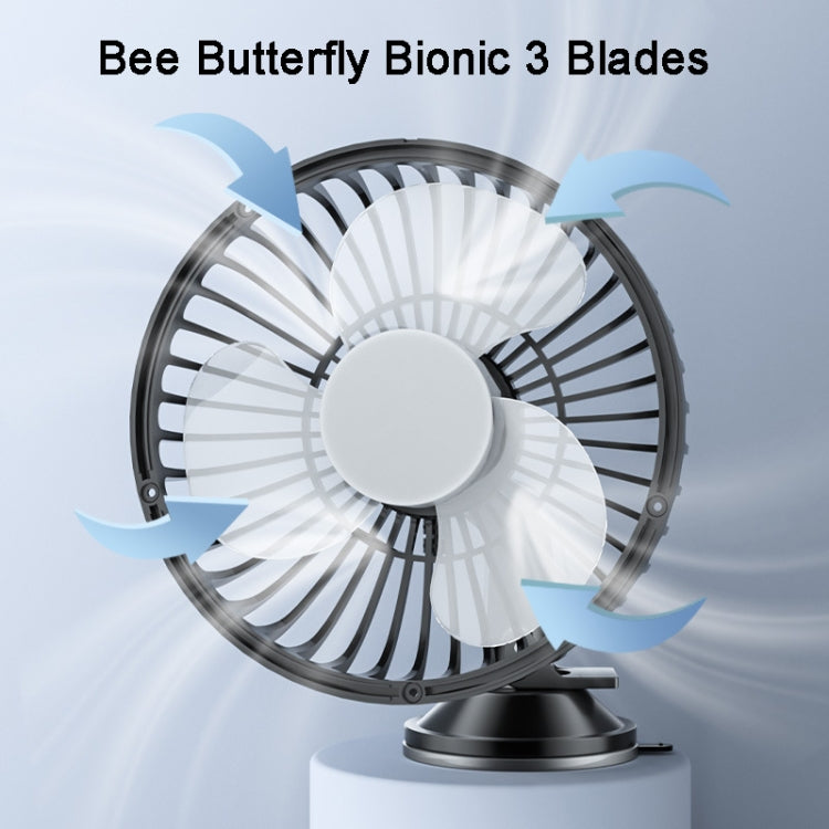 SUITU  12V/24V Mini Car Fan USB Charging Single Head Fan 360 Degree Cooling Fan, Style: Suction Cup Model - Heating & Fans by SUITU | Online Shopping South Africa | PMC Jewellery | Buy Now Pay Later Mobicred