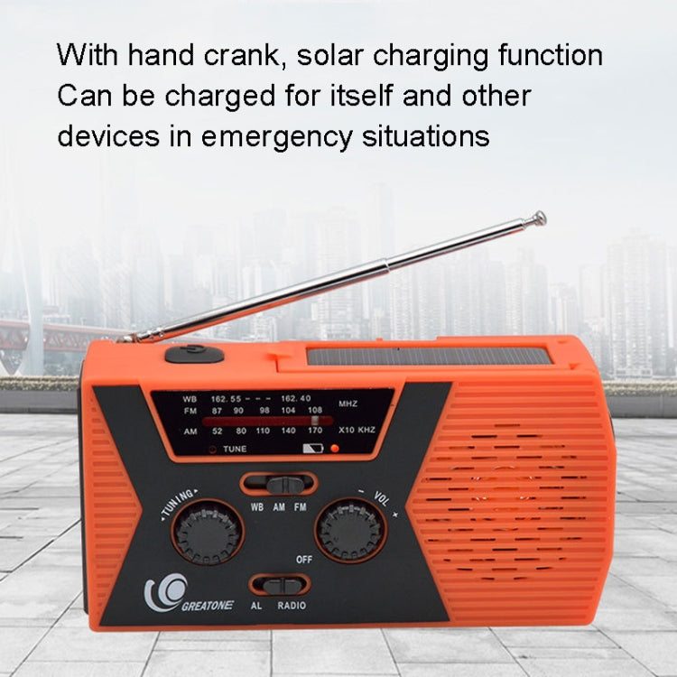 AM/FM/NoAA 2000mAh Emergency Radio Portable Hand Crank Solar Powered Radio(Orange) - Radio Player by PMC Jewellery | Online Shopping South Africa | PMC Jewellery | Buy Now Pay Later Mobicred