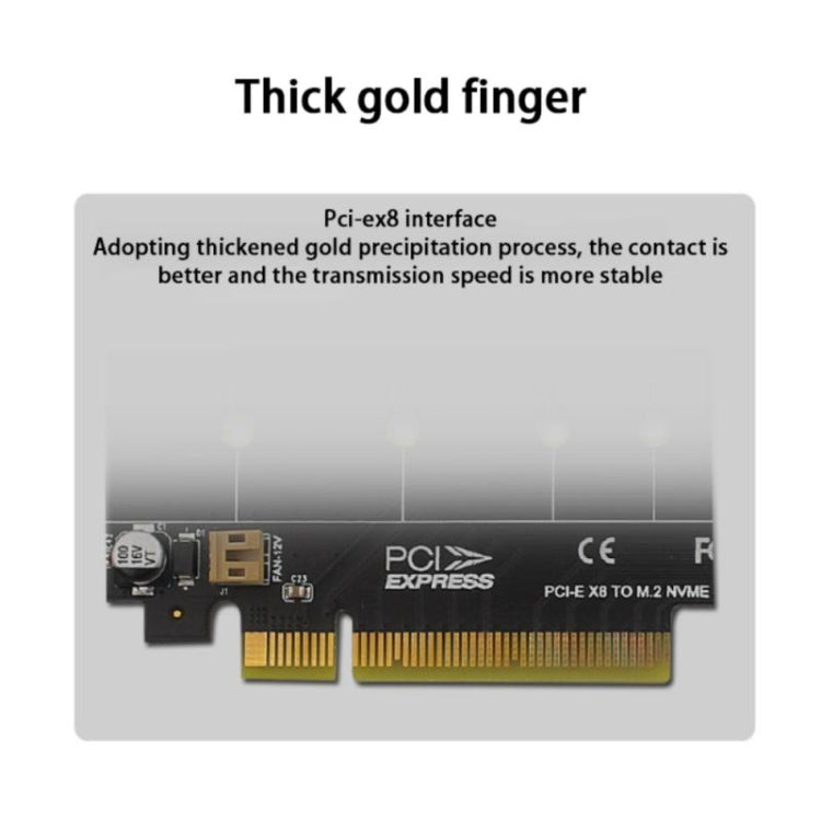 PCI-E X8 Double Disk Transfer Card NVME M.2 MKEY SSD RAID Array Expansion Adapter(PH45) - Card Adapter by PMC TechLife | Online Shopping South Africa | PMC TechLife