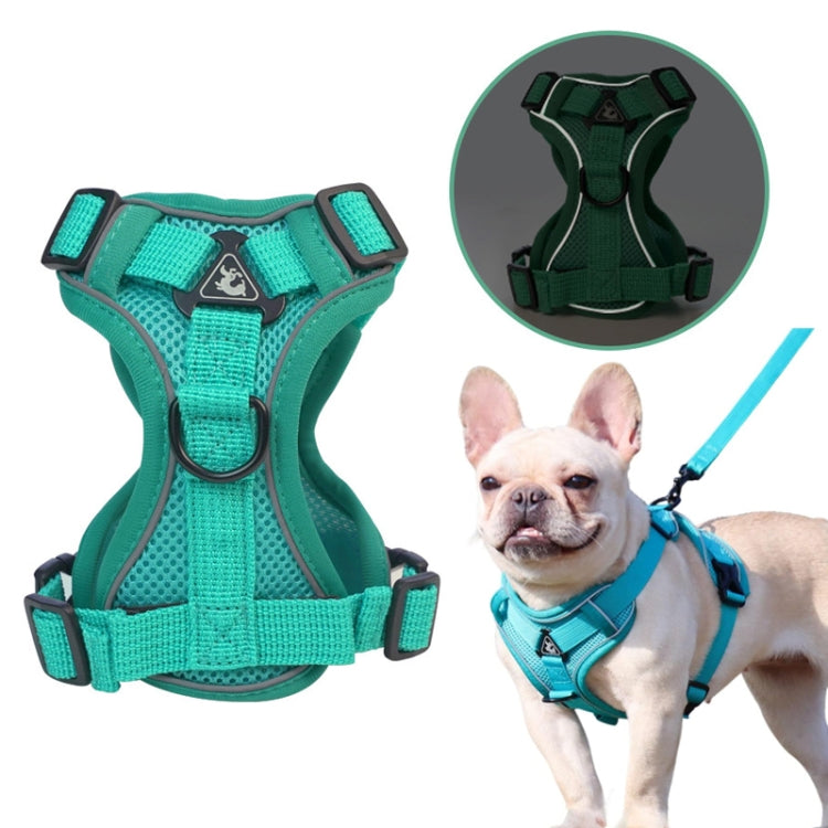 Pet Vest Harness + Traction Rope Set Reflective Breathable Dog Cat Harness, Size: L(Pink) - Leashes by PMC Jewellery | Online Shopping South Africa | PMC Jewellery