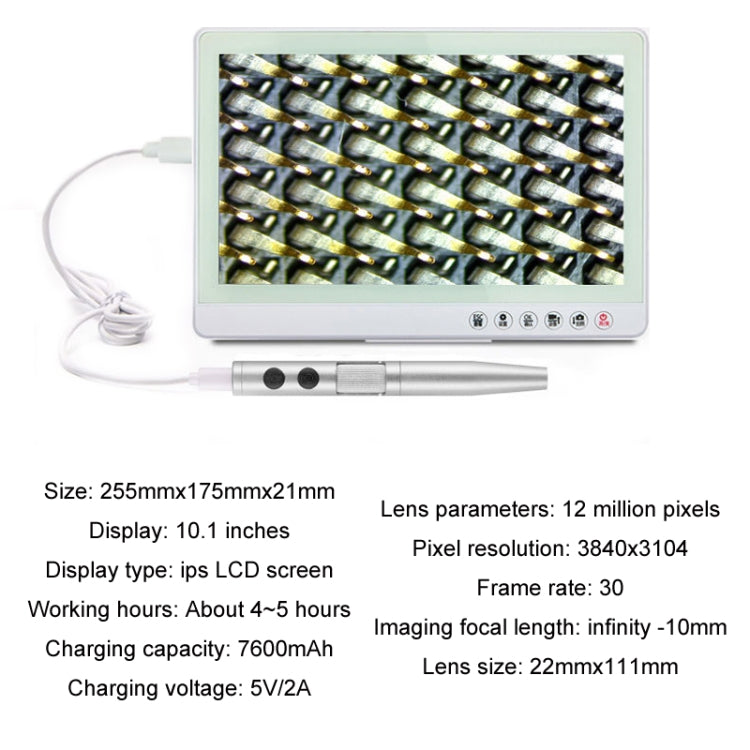 5 Million Digital Electron Microscope Magnifying Dermatoscope, Specification: B008+Z04 Universal Bracket+10 inch Screen - free shipping - PMC Jewellery - Order now!