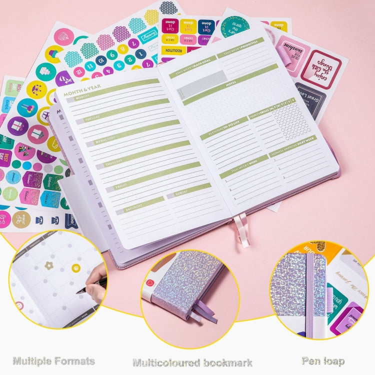 A5 Starry Sky Undated Planner Journal Financial Notebook(Purple) - Notebooks by PMC TechLife | Online Shopping South Africa | PMC TechLife | Buy Now Pay Later Mobicred