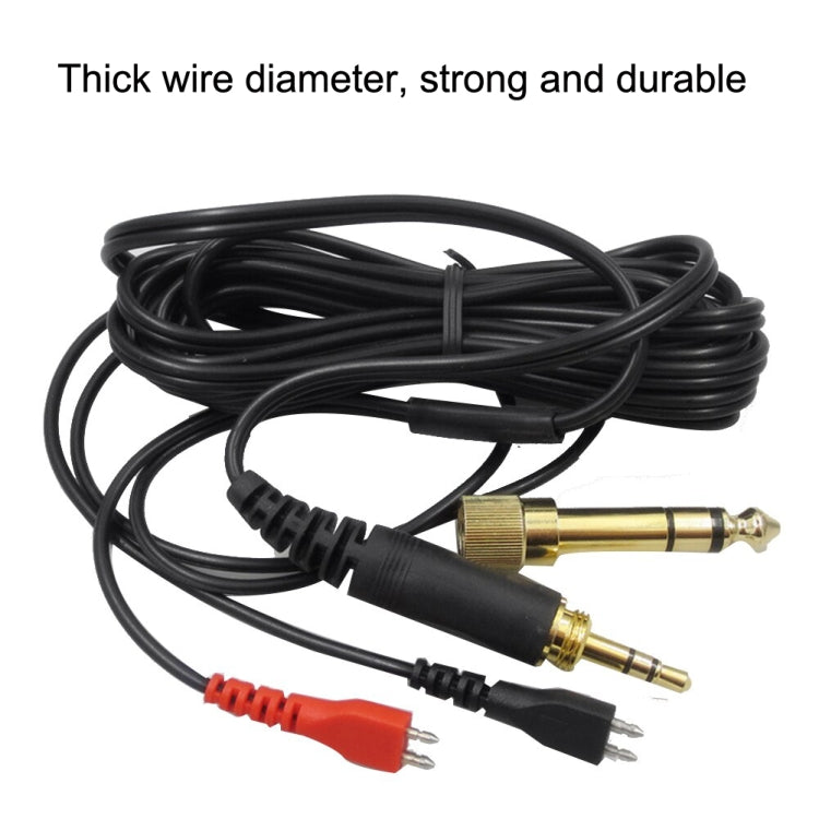 For Sennheiser HD25 / HD560 / HD540 / HD480 / HD430 / HD250 Headset Audio Cable(Left Long Right Short) - Headset Accessories by PMC Jewellery | Online Shopping South Africa | PMC Jewellery