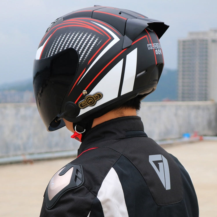 KUQIBAO Motorcycle Smart Bluetooth Sun Protection Double Lens Safety Helmet, Size: M(Matte Black+Gray Tail) - Helmets by KUQIBAO | Online Shopping South Africa | PMC Jewellery | Buy Now Pay Later Mobicred