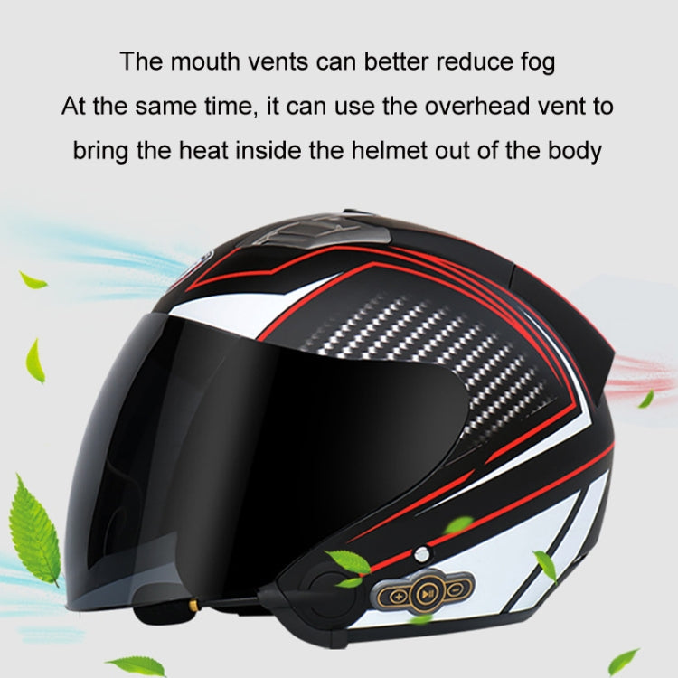 KUQIBAO Motorcycle Smart Bluetooth Sun Protection Double Lens Safety Helmet, Size: M(White) - Helmets by KUQIBAO | Online Shopping South Africa | PMC Jewellery | Buy Now Pay Later Mobicred