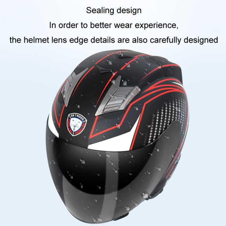 KUQIBAO Motorcycle Smart Bluetooth Sun Protection Double Lens Safety Helmet, Size: XXL(Matte Black+Black Tail) - Helmets by KUQIBAO | Online Shopping South Africa | PMC Jewellery | Buy Now Pay Later Mobicred