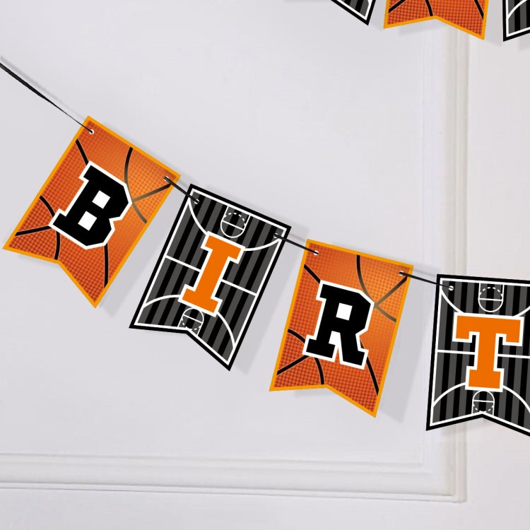 Basketball Theme Party Set Flag + Balloon + Cake Insert Set - Balloons by PMC TechLife | Online Shopping South Africa | PMC TechLife