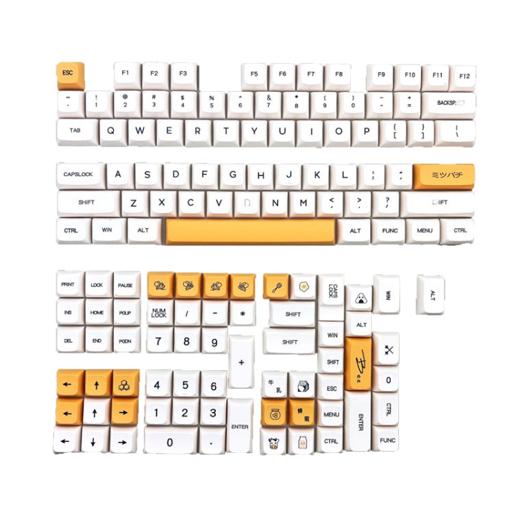 Bee Milk 140 Keys Sublimation Mechanical Keyboard PBT Keycaps - Silicone / Sticker by PMC Jewellery | Online Shopping South Africa | PMC Jewellery | Buy Now Pay Later Mobicred