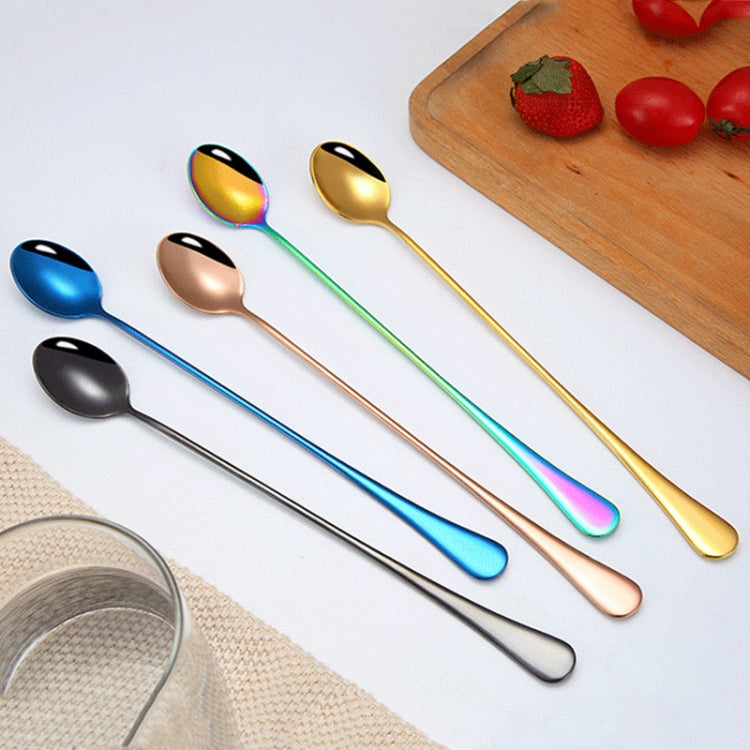 304 Stainless Steel Long Handle Thickened Pointed Spoon Coffee Ice Drink Mixing Spoon, Color: Titanium Black - Cutlery Sets by PMC Jewellery | Online Shopping South Africa | PMC Jewellery | Buy Now Pay Later Mobicred