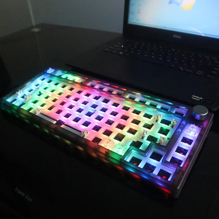 82 Keys Bluetooth Wireless 3-mode RGB Hot-plug Customized Mechanical Keyboard Kit(Black Transparent) - Other by PMC Jewellery | Online Shopping South Africa | PMC Jewellery | Buy Now Pay Later Mobicred