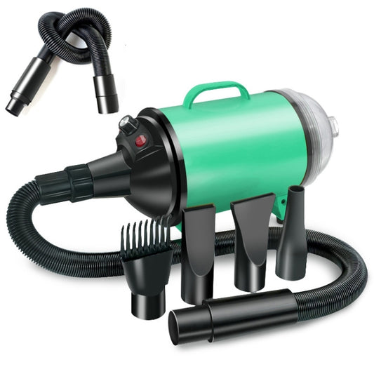 2100W Dog Dryer Stepless Speed Pet Hair Blaster With Vacuum Cleaner 220V UK Plug(Black Green) - Blower & Drying by PMC Jewellery | Online Shopping South Africa | PMC Jewellery | Buy Now Pay Later Mobicred