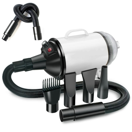 2100W Dog Dryer Stepless Speed Pet Hair Blaster With Vacuum Cleaner 220V UK Plug(Black White) - Blower & Drying by PMC Jewellery | Online Shopping South Africa | PMC Jewellery | Buy Now Pay Later Mobicred