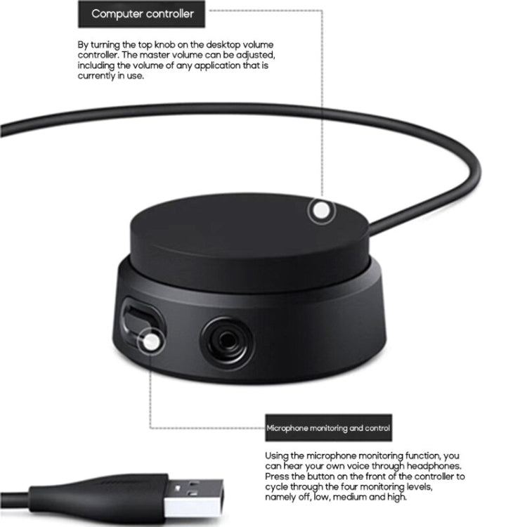 For A10 / A40 / QC35 II / QC45 Gaming Headset USB Audio Controller Cable - Headset Accessories by PMC Jewellery | Online Shopping South Africa | PMC Jewellery | Buy Now Pay Later Mobicred