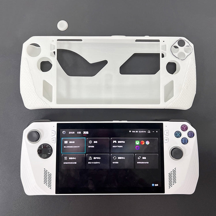 For ASUS ROG Ally Handheld Game Console Silicone Drop-proof Protective Case All-inclusive Case(White) - Accessories by PMC Jewellery | Online Shopping South Africa | PMC Jewellery