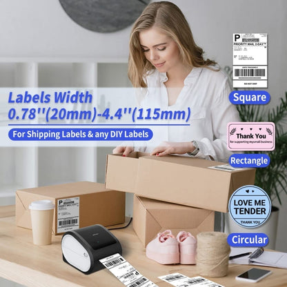 Phomemo D520-BT Bluetooth Thermal Shipping Label Printer Wireless Desktop Printer For Barcode Address Labels, Size: US(Black White) - Printer by Phomemo | Online Shopping South Africa | PMC Jewellery | Buy Now Pay Later Mobicred