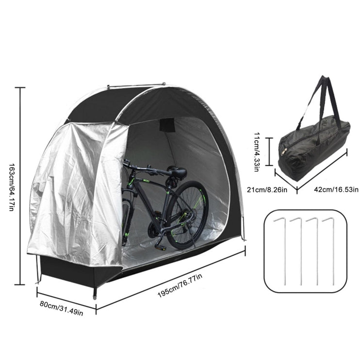 Outdoor Waterproof Bicycle Storage Shed Oxford 210D Heavy Duty Bike Tent(Black) - Tents & Accessories by PMC Jewellery | Online Shopping South Africa | PMC Jewellery