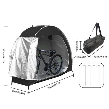 Outdoor Waterproof Bicycle Storage Shed Oxford 210D Heavy Duty Bike Tent(Black) - Tents & Accessories by PMC Jewellery | Online Shopping South Africa | PMC Jewellery