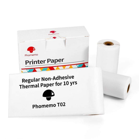 For Phomemo T02 3rolls Bluetooth Printer Thermal Paper Label Paper 53mmx6.5m 10 Years Black on White No Adhesive - Printer Accessories by Phomemo | Online Shopping South Africa | PMC Jewellery
