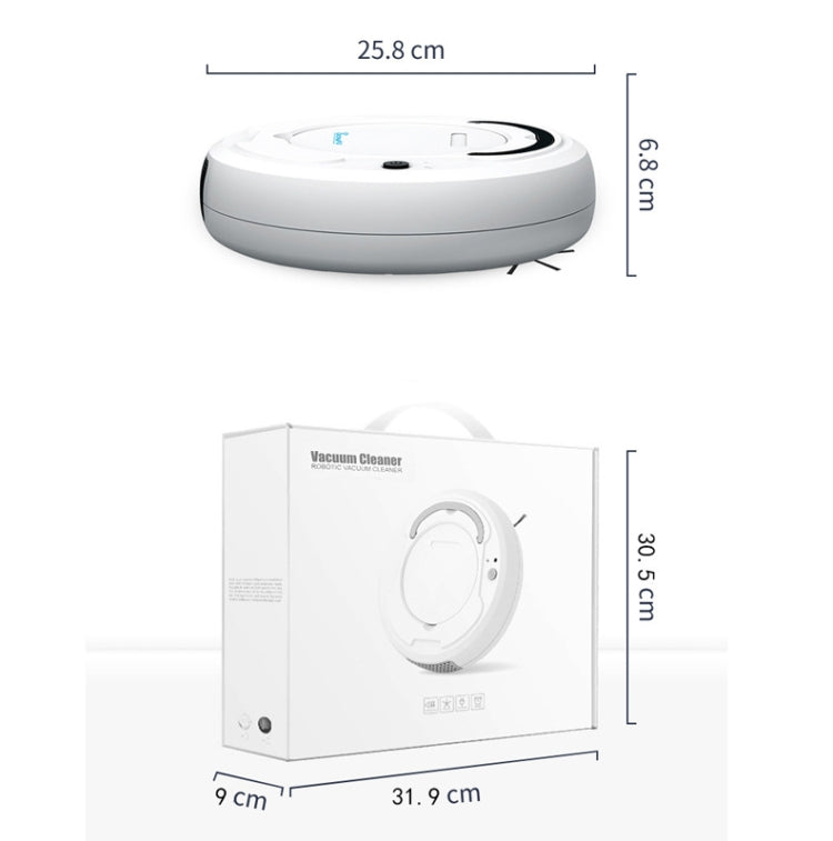 3-in-1 1800pa Smart Cleaning Robot Rechargeable Auto Robotic Vacuum Dry Wet Mopping Cleaner(White) - Robot Vacuum Cleaner by PMC Jewellery | Online Shopping South Africa | PMC Jewellery | Buy Now Pay Later Mobicred