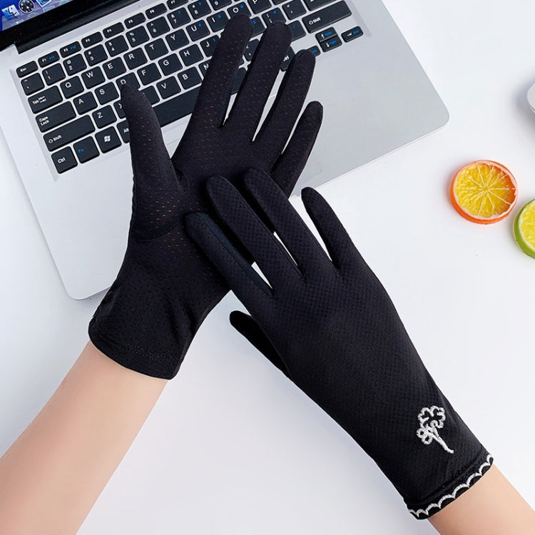 Free Code Summer Sunscreen Anti-ultraviolet Ice Silk Thin Gloves(Black) - Safety Gloves by PMC TechLife | Online Shopping South Africa | PMC TechLife