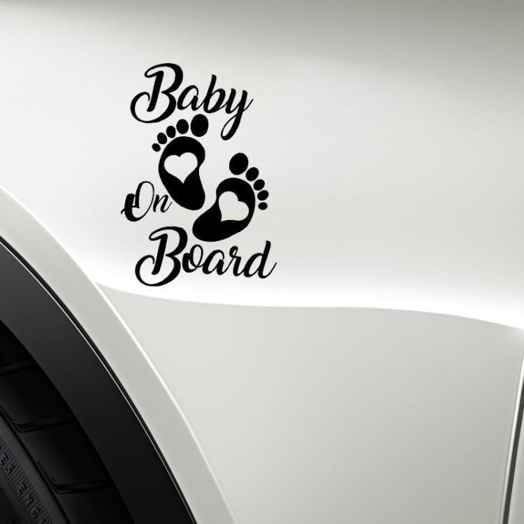 10pcs Baby On Board Warning Car Sticker Reflective Scratch Body Sticker(Black) - Decorative Sticker by PMC Jewellery | Online Shopping South Africa | PMC Jewellery | Buy Now Pay Later Mobicred