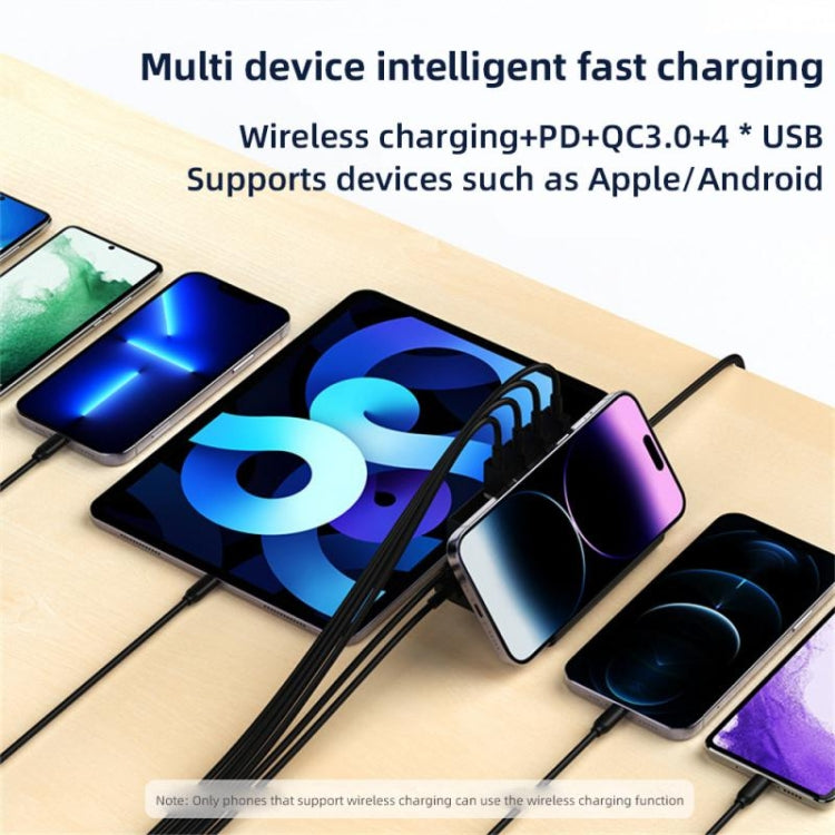 PD 20W +QC 3.0 Wireless Charging+6 Ports Multi-function Charger(EU Plug) - Multifunction Charger by PMC Jewellery | Online Shopping South Africa | PMC Jewellery | Buy Now Pay Later Mobicred