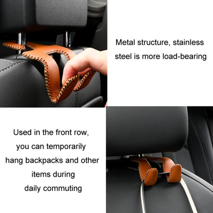 Car Double Hook Stainless Steel Rear Headrest Mobile Phone Holder(Black Red Line) - Auto Fastener & Clips by PMC Jewellery | Online Shopping South Africa | PMC Jewellery | Buy Now Pay Later Mobicred