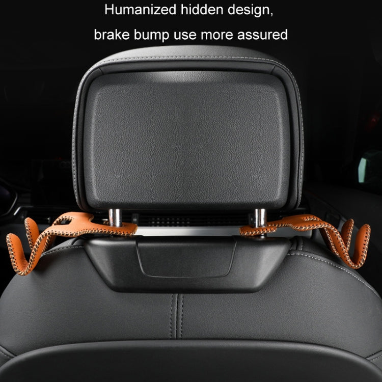 Car Double Hook Stainless Steel Rear Headrest Mobile Phone Holder(Brown) - Auto Fastener & Clips by PMC Jewellery | Online Shopping South Africa | PMC Jewellery | Buy Now Pay Later Mobicred