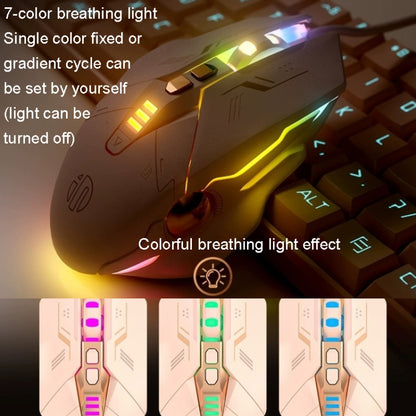 Inphic PW5 Mecha Wired Game Mouse Macro Definition Light Mute Office USB Computer Mouse - Wired Mice by Inphic | Online Shopping South Africa | PMC Jewellery | Buy Now Pay Later Mobicred