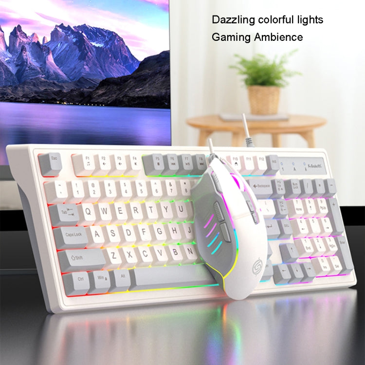 K-Snake Wired E-Sports Keyboard Mouse Mechanical Feel 98 Key Desktop Computer Notebook Keyboard, Style: Keyboard+Mouse (Gray) - Wired Keyboard by K-Snake | Online Shopping South Africa | PMC Jewellery | Buy Now Pay Later Mobicred