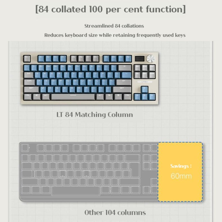 LANGTU LT84 Mechanical Luminous Keyboard, Style: Wireless Tri-Mode RGB Sea-Air Axis Pro ( Whiteout ) - Wireless Keyboard by LANGTU | Online Shopping South Africa | PMC Jewellery | Buy Now Pay Later Mobicred