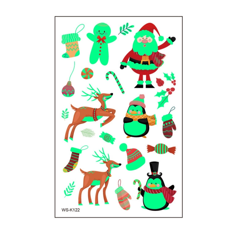 10pcs Christmas Glow Waterproof Cartoon Tattoo Sticker(WS-K122) - Others by PMC Jewellery | Online Shopping South Africa | PMC Jewellery