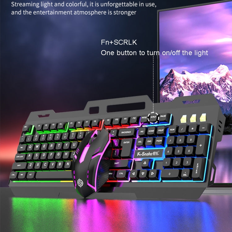 K-Snake Mechanical Feel Keyboard Mouse Kit USB Wired 104 Keycaps Computer Keyboard, Style: Single Keyboard (Black) - Wired Keyboard by K-Snake | Online Shopping South Africa | PMC Jewellery | Buy Now Pay Later Mobicred