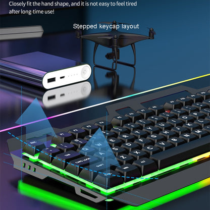 K-Snake Mechanical Feel Keyboard Mouse Kit USB Wired 104 Keycaps Computer Keyboard, Style: Keyboard+Mouse (White) - Wired Keyboard by K-Snake | Online Shopping South Africa | PMC Jewellery | Buy Now Pay Later Mobicred