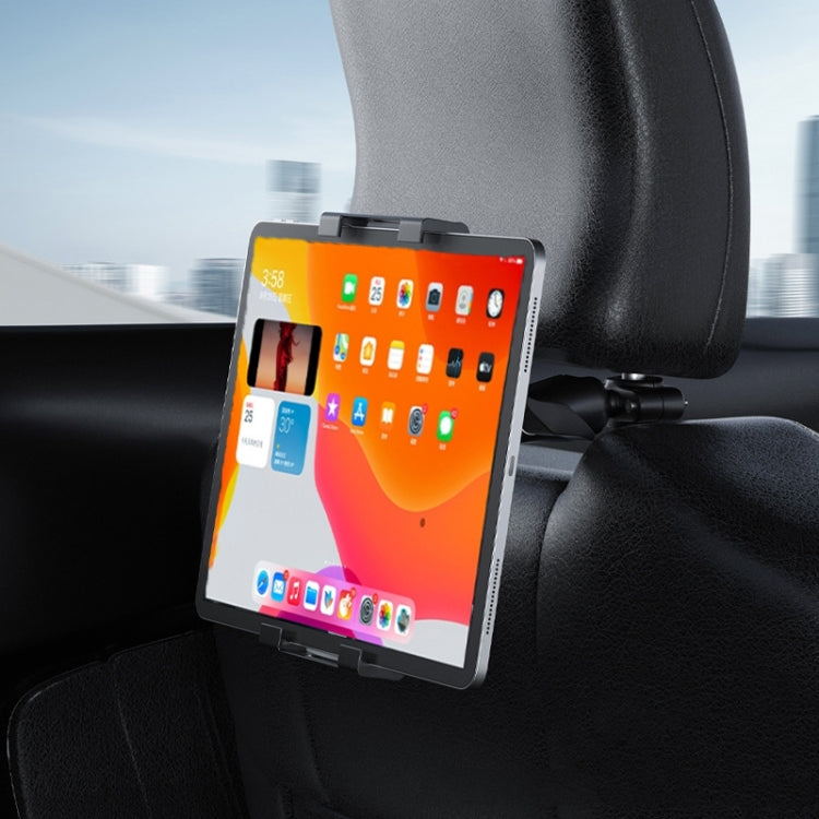 Car Rear Seat Folding Stretchable Headrest Tablet Bracket, Color: Metal Clamp Arm - Car Holders by PMC Jewellery | Online Shopping South Africa | PMC Jewellery | Buy Now Pay Later Mobicred