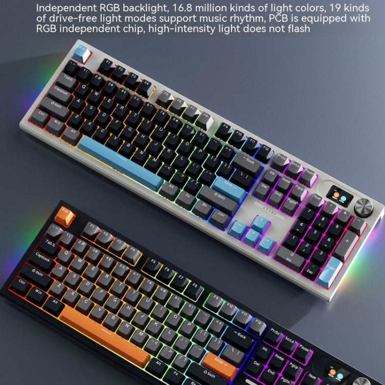 LANGTU LT104 Mechanical Keyboard Backlight Display Flexible DIY Keyboard, Style: Wired Color Screen RGB (Deep Gray) - Wired Keyboard by LANGTU | Online Shopping South Africa | PMC Jewellery | Buy Now Pay Later Mobicred