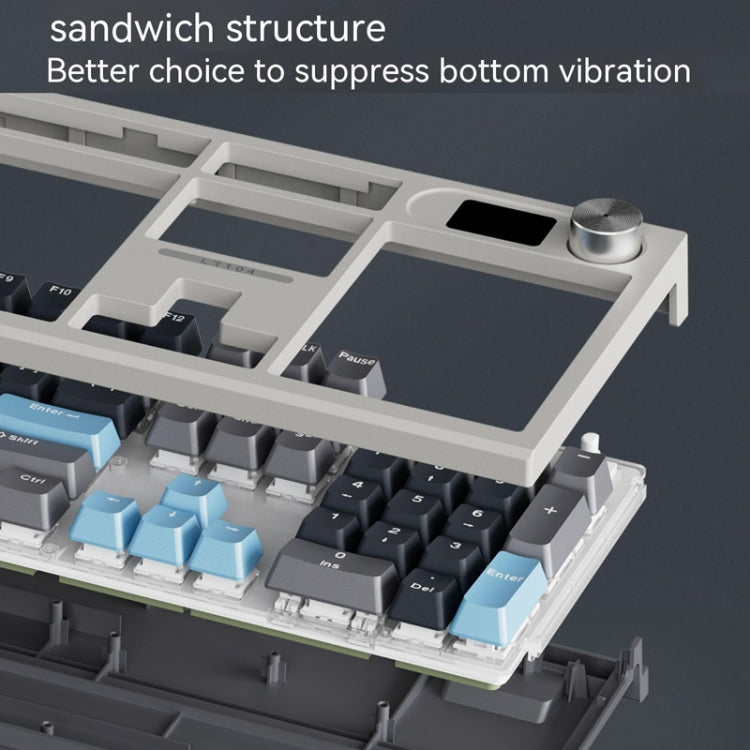 LANGTU LT104 Mechanical Keyboard Backlight Display Flexible DIY Keyboard, Style: Wired Single Mode Silver Axis (Gray Deep) - Wired Keyboard by LANGTU | Online Shopping South Africa | PMC Jewellery | Buy Now Pay Later Mobicred