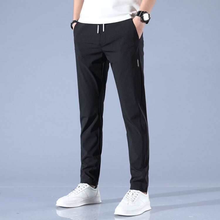 Mens Summer Thin Elastic Waist Pants, Size: XL(Black) - Pants by PMC Jewellery | Online Shopping South Africa | PMC Jewellery