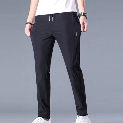 Mens Summer Thin Elastic Waist Pants, Size: XL(Black) - Pants by PMC Jewellery | Online Shopping South Africa | PMC Jewellery