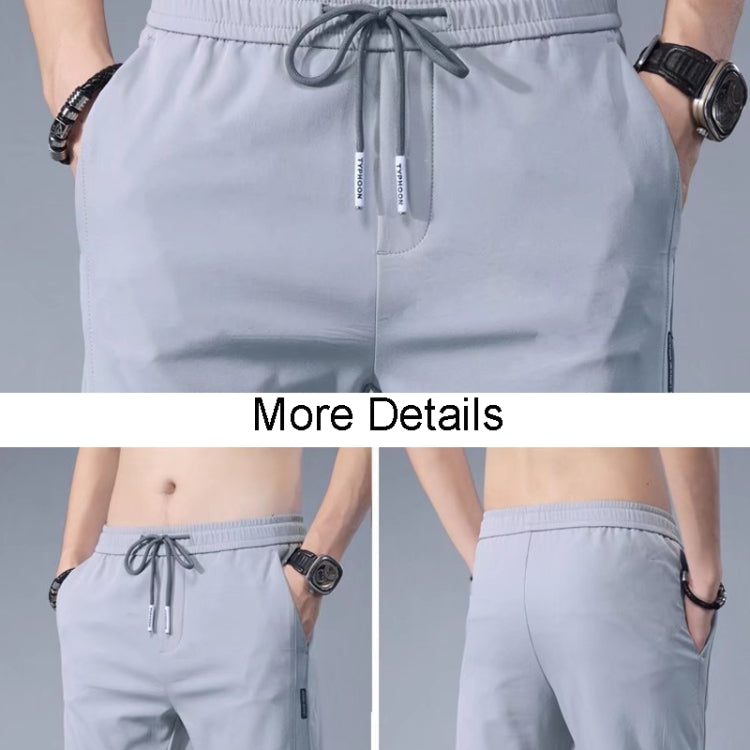 Mens Summer Thin Elastic Waist Pants, Size: M(Black) - Pants by PMC Jewellery | Online Shopping South Africa | PMC Jewellery