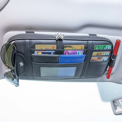 Car Driver License Storage Bag Sun Visor Sunglasses Card Holder, Color: Black - Sunglasses & Glasses Clips by PMC Jewellery | Online Shopping South Africa | PMC Jewellery | Buy Now Pay Later Mobicred