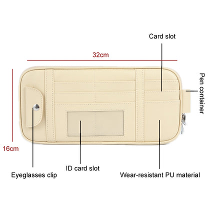 Car Driver License Storage Bag Sun Visor Sunglasses Card Holder, Color: Beige - Sunglasses & Glasses Clips by PMC Jewellery | Online Shopping South Africa | PMC Jewellery | Buy Now Pay Later Mobicred