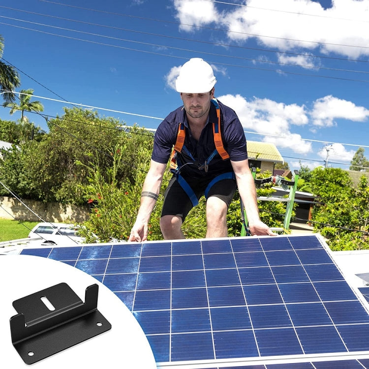 4pcs /Set Aluminum Solar Panel Mounting Bracket(Black) - Bumper by PMC TechLife | Online Shopping South Africa | PMC TechLife | Buy Now Pay Later Mobicred