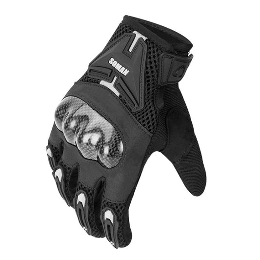 SOMAN Motorcycle Riding Anti-fall Breathable Anti-slip Carbon Fiber Gloves, Size: XXL(Black) - Locomotive Gloves by SOMAN | Online Shopping South Africa | PMC Jewellery | Buy Now Pay Later Mobicred