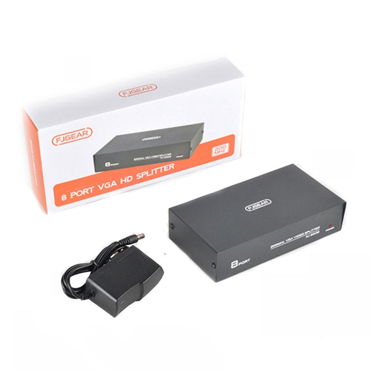 FJGEAR FJ-2008 VGA Splitter 1 In 8 Out Computer Vedio Output Splitter, EU Plug - VGA Splitters by FJGEAR | Online Shopping South Africa | PMC Jewellery | Buy Now Pay Later Mobicred