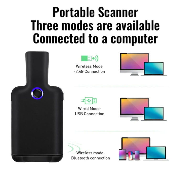 HC101D  2D Bluetooth Barcode Scanner Wireless Back Clip Phone Barcode Reader, Spec: Side - Barcode Scanner by PMC TechLife | Online Shopping South Africa | PMC TechLife