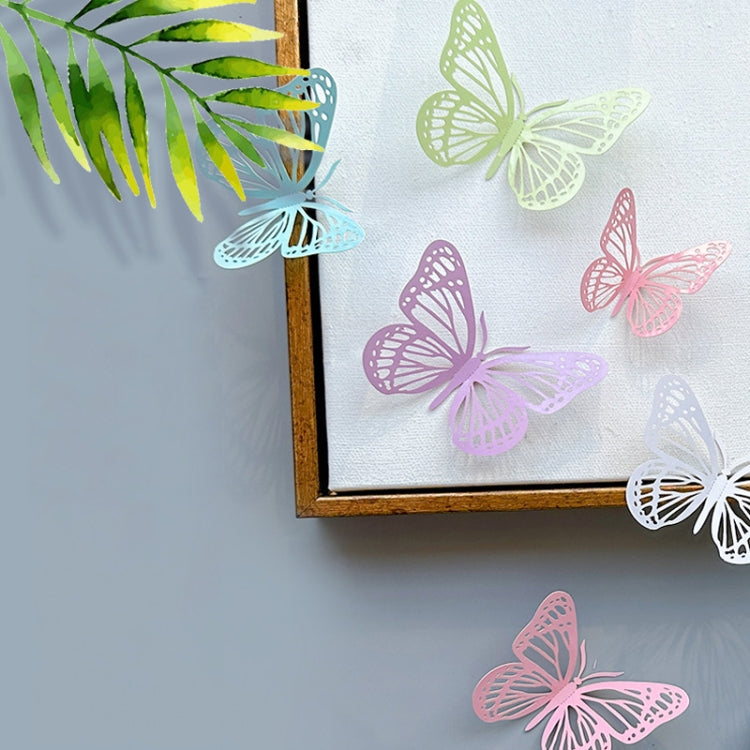 12pcs /Set 3D Simulation Skeleton Butterfly Stickers Home Background Wall Decoration Art Wall Stickers, Type: B Type Blue - Ornaments by PMC Jewellery | Online Shopping South Africa | PMC Jewellery